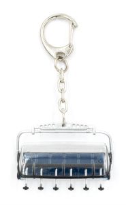 Porte-clés télésiège à 6 places Bleu capot gris