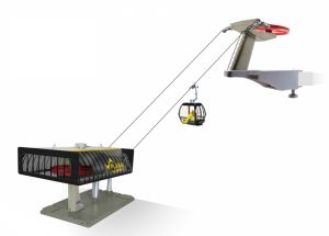 JC84389 - Remontée mécanique avec télécabine jaune et noir - PLANAI