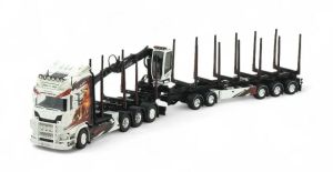 TEK86489 - SCANIA Next Génération 770S highline 8x4 porteur avec remorque 2+3 Essieux transport de Bois ANGEBY AKERI