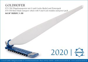 Module FTV550 GOLDHOFER 6 et 4 essieux avec groupe d'entrainement et pale d'éolienne