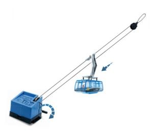 JC89090 - Remontée mécanique avec 1 télécabine manuel bleue