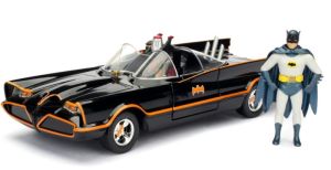 JAD98259 - BATMOBILE Classique 1966 avec figurine BATMAN et ROBIN