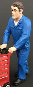 Mécanicien en blouse bleue