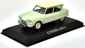 Miniature Citroën AMI-6 - Publicitaire BONUX - Bleue - Échelle 1/64 - Plastique - Occasion
