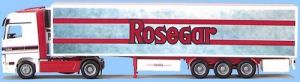 MERCEDES Actros 4x2 Avec remorque frigorifique 3 Essieux "ROSEGAR" Ech:1/87