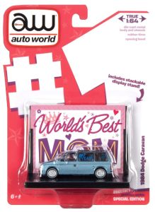 AMMAWAC017-A - DODGE Caravan 1984 bleu WORLD'S BEST MOM sous blister