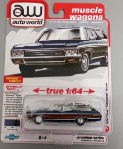 AWSP169/24B - CHEVROLET Kingswood Estate 1970 Bleu et marron sous blister