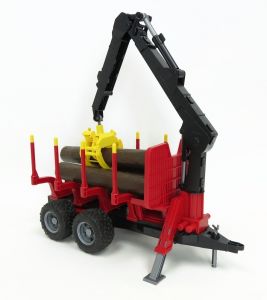Remorque forestière avec grue de déchargement et rondins Ech:1/16