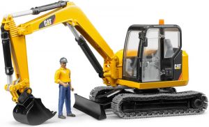 BRU2466 - Minipelle sur chenilles CATERPILLAR avec personnage Ech:1/16