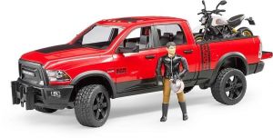 BRU2502 - RAM 2500 Power wagon avec moto DUCATI Scrambler et personnage