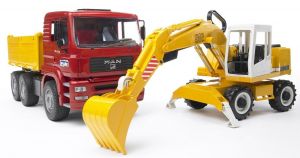 BRU2751 - Camion benne avec pelle LIEBHERR Ech:1/16