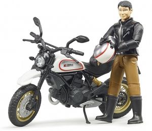 BRU63051 - DUCATI SCRAMBLER Blanche/or avec personnage