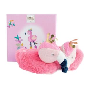 DC3442 - Chausson avec hochet - Flamant rose 0/6 mois