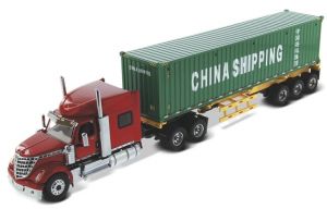 INTERNATIONAL Lonestar Day cab 6x4 avec porte container et container CHINA SHIPPING