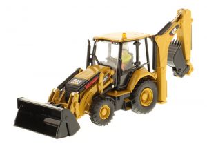 Tractopelle CATERPILLAR 432F2 Side Shift avec conducteur et boite métal