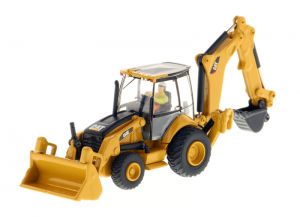 Tractopelle CATERPILLAR 450E avec conducteur et boite métal