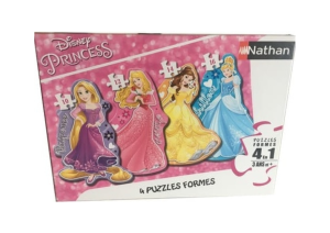 NAT86205 - 4 Puzzles - 10, 12, 14, et 16 pièces - Les princesses - 36 x 26 cm