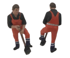 ADF32146 - Personnage de chantier avec pelle