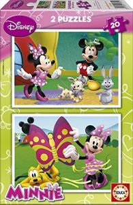 EDU15135 - 2 Puzzles 20 Pièces DISNEY- Minnie