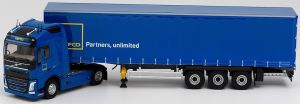 Camion Jouet ELIGOR 1/43 Volvo FH4 Globetrotter Avec Semi-remorque Bâchée - Métal Et Plastique - Neuf En Boîte
