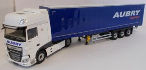 DAF XF 480 Super Space Cab 4x2 et remorque bachée transport Aubry Logistique