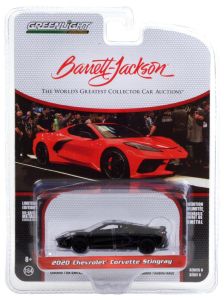 GREEN37220-F - CHEVROLET Corvette Stingray 2020 noire Barrett Jackson vendue sous blister