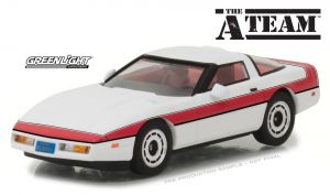 CHEVROLET Corvette C4 1984 blanche bandes rouges The A-Team L'Agence Tous Risques (1983-1987)