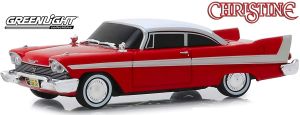 PLYMOUTH Fury 1958 rouge toit blanc version maléfique vitres fumées du film Christine