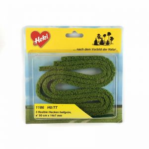 Ensemble de 3 haies flexibles vert clair longeur 50 cm x 14x7 mm