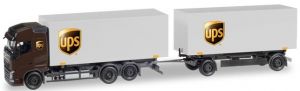 VOLVO FH Globetrotter 6x2 porteur caisse rigide UPS avec remorque 2 essieux