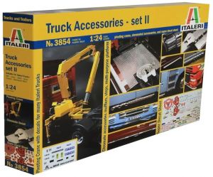 ITA3854 - Accessoire pour camion ITALERI grue et pièces de finition chrome maquette à monter et à peindre