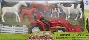 NEW04055B - Coffret de la ferme avec un personnage,un tracteur avec chargeur et des animaux de la ferme