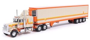 IXO-U64TRTR002M - PETERBILT 359 6x4 1973 avec remorque beige et Orange