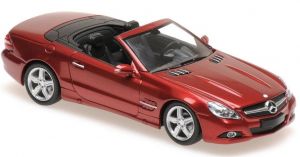 MERCEDES BENZ SL-Class cabriolet ouvert 2008 rouge métallisée