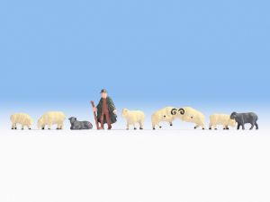 Berger avec 8 moutons