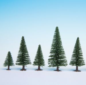 Lot de 5 sapins de hauteurs 5 à 9 cm