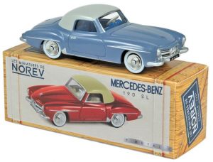 MERCEDES BENZ 190 SL 1956 bleue toi gris clair