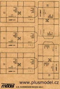 PLS009 - 5 cartons miniatures de l'US army à assembler pour diorama dimensions d'un carton 2 x 2 x 1cm