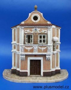 PLS017 - Façade de maison miniature en plâtre à monter et à peindre dimensions 22 x 5 cm accessoires fournis