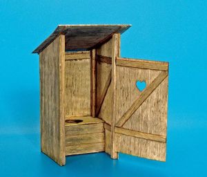 Toilette miniature en bois à assembler et à peindre dimensions au carré 3 x 3 cm hauteur 6 cm