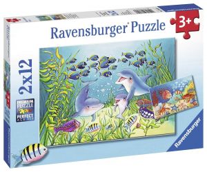 RAV076253 - 2 Puzzles - 12 pièces - Les fonds Marins