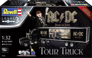KENWORTH 6x4 et remorque fourgon AC/DC Tour Truck maquette à monter et à peindre