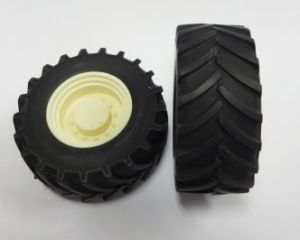 2x Roue avant tracteur blanche 47mm