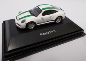 PORSCHE 911 R blanche à bandes vertes