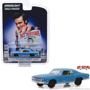GREEN44850-F - CHEVROLET Monte carlo de 1972 - Ace Ventura pet detective 1994 - Hollywood series 25  bleu