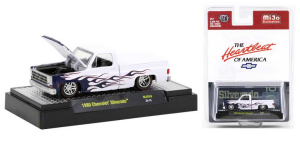 M2M-31500MJS59 - CHEVROLET Silverado Pick-up 1980 blanc avec flammes bleues
