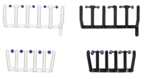 HER054836 - 80 voyants lumineux bleus transparents avec socles noirs et blancs