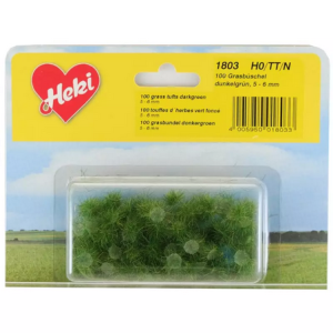 HEK1803 - 100 Touffes d'herbe vert foncé 5-6 mm