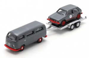 SCH87U00067 - VOLKSWAGEN T2 Bus avec remorque et VOLKSWAGEN Golf I GTI