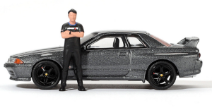 MGT00869-R - NISSAN Skyline GT-R R32 Nismo Gunmetal avec figurine T.MATSUDA